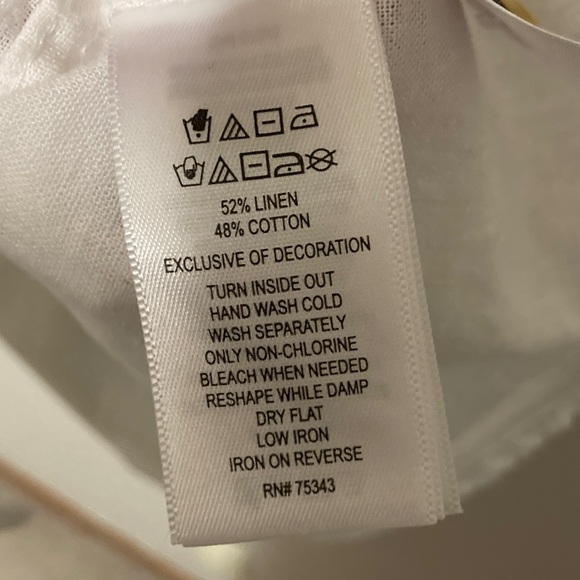 Joie White Sleeveless Button-Front Blouse, Size Medium, Linen Cotton Blend - Picture 8 of 9